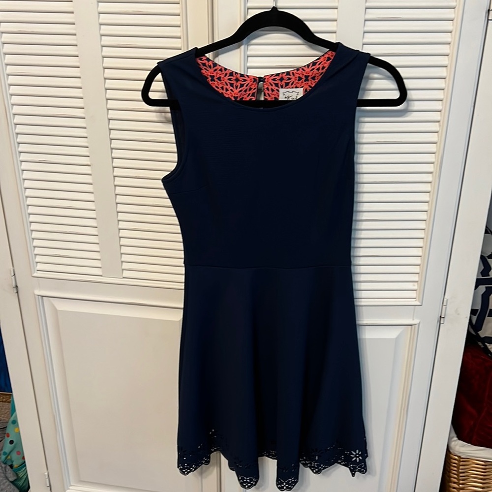 Navy blue flare dress
